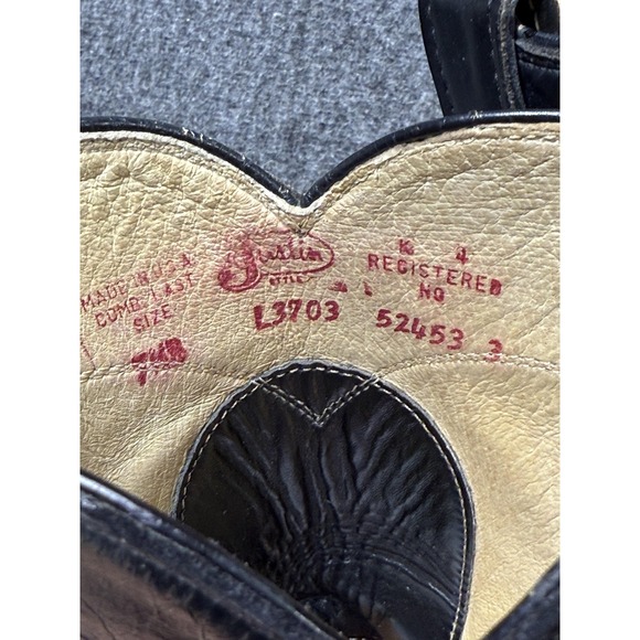 Justin Roper Boots Mens Size 7 Black Leather Western Cowboy Made USA L2703 - Picture 8 of 9
